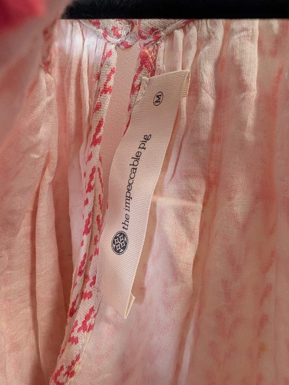The Impeccable Pig Pink Boho Tiered Halter Swing Dress Medium - Picture 3 of 7
